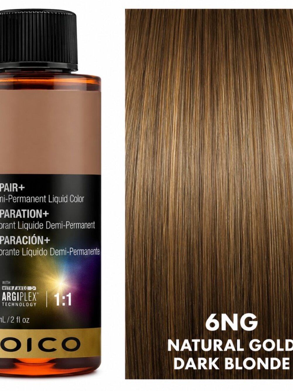 Joico LumiShine Demi-Permanent Liquid Color 6NG Natural Gold Dark Blonde – 2 oz